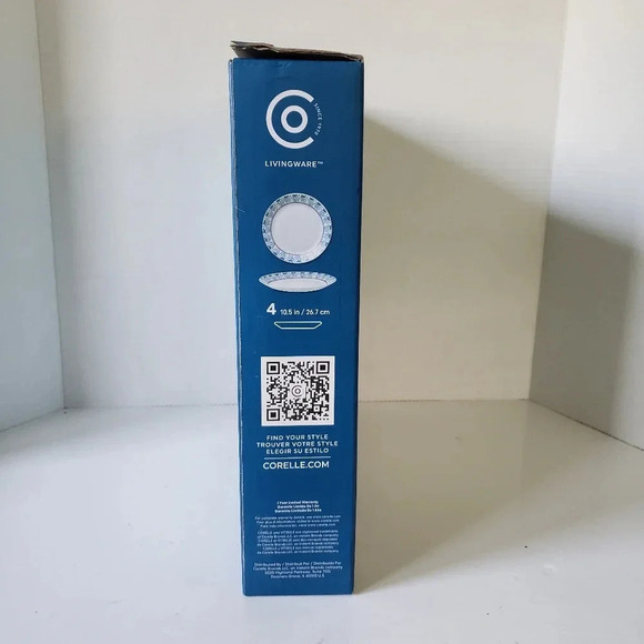 New in Box Set of  4 Corelle Everyday Expressions Tempered Glass Plates. - Picture 5 of 5